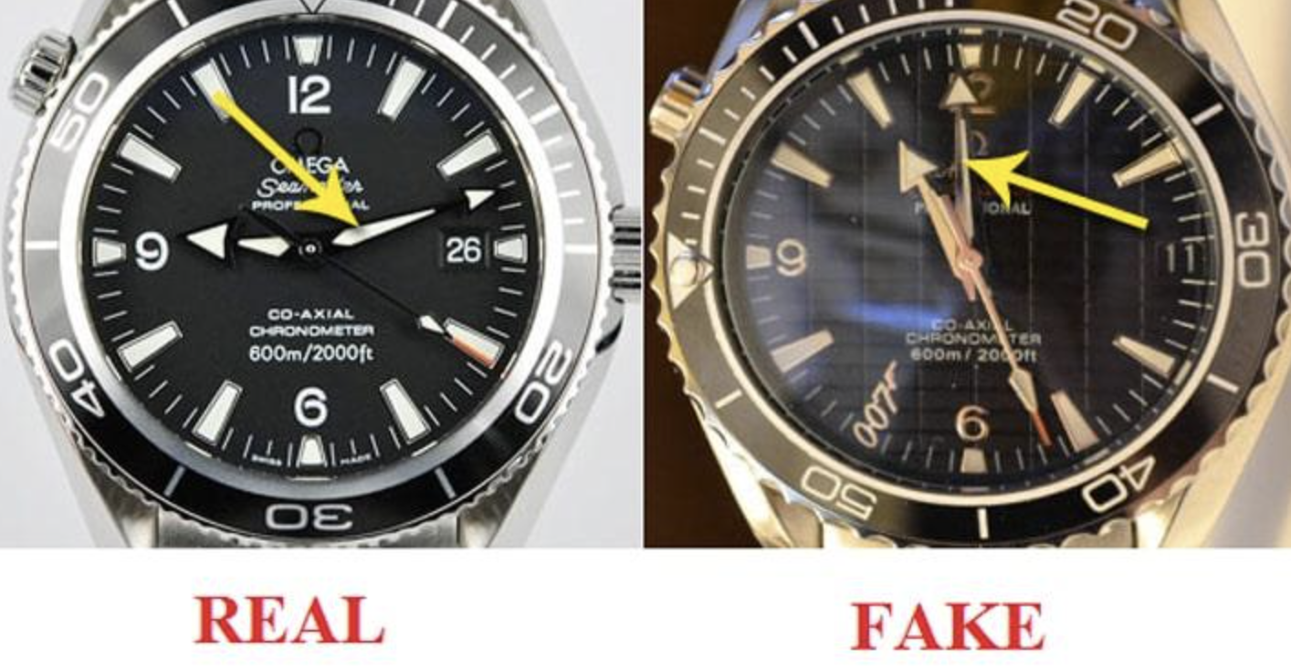 Hướng dẫn cách tự phân biệt, thẩm định thật giả đồng hồ Omega 4 Kim phut kim gio duoc che tac khac nhau